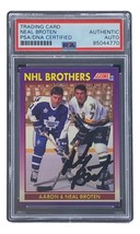 Neal Broten Firmado 1991 Puntuación #307 Minnesota Norte Stars Hockey Card PSA / - £38.31 GBP