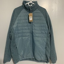 Asics Men&#39;s Puffer Knit Mixer Jacket 2.0 Foggy Teal Zip Up (2011C886) Si... - $63.34