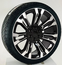 Split Spoke Machine Black 24&quot; Wheels Tires Silverado Tahoe Sierra Yukon ... - £1,818.81 GBP