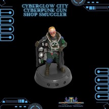 3D Printed Cyberglow City Cyberpunk Gun Shop Smuggler Miniature  - 28mm ... - $9.90