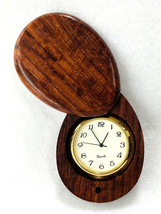 Pocket Watch in Teardrop Shaped Exotic Wood Case NEW OLD STOCK Made in U... - £35.97 GBP