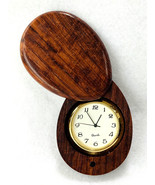 Pocket Watch in Teardrop Shaped Exotic Wood Case NEW OLD STOCK Made in U... - $855.30 MXN