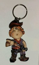 Crazy Crosseyed Cowboy Keychain Figure Possible Vintage Carrying Shotgun... - £24.11 GBP