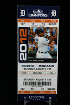 Detroit Tigers vs Cleveland Indians MLB Ticket w Stub 08/04/2012 Delmon Young - £9.14 GBP