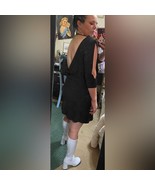 Vtg Fredericks of Hollywood Dress S/M Black Backless Cocktail Dress Part... - $27.02 CAD
