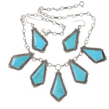 Vintage Navajo sterling and turquoise necklace and earrings - £371.53 GBP
