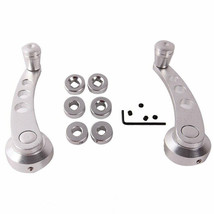 2Pcs Car Universal Chrome Billet Aluminum Manual Door Handle Crank Windo... - $16.33