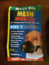 Coastal Mesh Muzzle Dog Size 7 Black Easy to Put on Best Fit Soft Grooming - $10.39