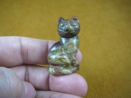 (Y-CAT-SIC-560) little red tan baby KITTY CAT kitten GEMSTONE carving fi... - $14.01
