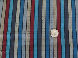 3308. Multi-Color Vertical Stripe Cotton Or Cotton Blend Fabric - 39&quot; X 2 Yds. - £3.98 GBP