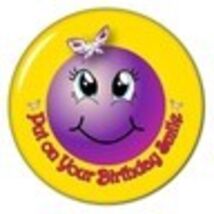 PUT ON YOUR BIRTHDAY SMILEY FACE - RED HAT PURSE MIRROR W/ ORGANZA BAG 3... - $7.99