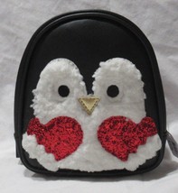 Bath &amp; Body Works PENGUIN empty cosmetic bag with fur and red glitter gloves - £24.62 GBP