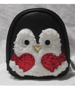 Bath &amp; Body Works PENGUIN empty cosmetic bag with fur and red glitter gl... - $35.08