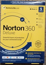 Norton 360 Deluxe 5 Devices 1 Year Windows Download New! - $29.99