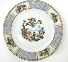Limoges France B&amp;C Star Mark Scenic Country Cottage Plate Gold Trim Vintage - $39.60
