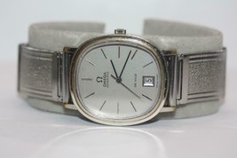 Omega De Ville Automatic Stainless Steel Silver Dial Date Oval/Round Watch VTG - £555.27 GBP