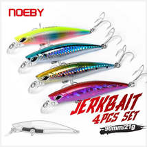 Noeby-Sinking Minnow Fishing Lure Set, Wobbler Jerkbait for Sea Bass, Ar... - £12.85 GBP