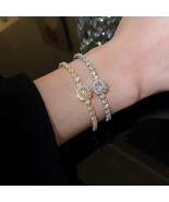 18K Gold Chain with Sparkling CZ Bracelet - £8.59 GBP