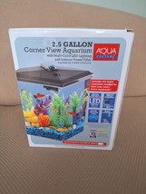 Aqua Culture 2.5 Gal Corner View Aquarium Multi-Color LED Lighting Ready To Use - £37.95 GBP