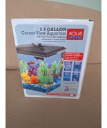 Aqua Culture 2.5 Gal Corner View Aquarium Multi-Color LED Lighting Ready To Use - $46.74