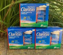 LOT OF 3 Claritin 30 COUNT/24-Hour Non-Drowsy Allergy Tablets EXP 6/2026 - $24.74