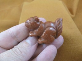 (Y-SQU-553) little orange SQUIRREL gemstone gem STONE carving figurine s... - £11.02 GBP