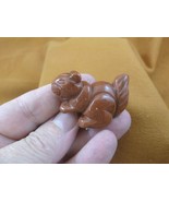 (Y-SQU-553) little orange SQUIRREL gemstone gem STONE carving figurine s... - €11,97 EUR