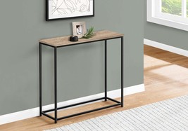 Contemporary Brown Laminate &amp; Black Metal Accent Console Table Entryway - $1,599.72 MXN