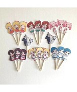 Sailor Moon and Sailor Scouts Color Printed CupCake Topper || Theme CupC... - £11.80 GBP
