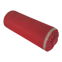 Bolster Pillow, High Quality Red Velvet Shabby Chic pillow 6x16'' - $54.00