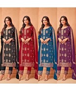 Wedding Salwar Kameez Georgette Suit Party fashion Indian embroidery XS-XXL - £39.49 GBP+