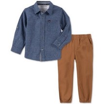 Calvin Klein Boys Hounds tooth Shirt and Twill Jogger Pants - $21.50