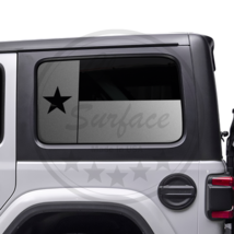 Fits 2018-2022 4 Door Jeep Wrangler Texas Flag Rear Window Decal Stickers Black - £25.96 GBP