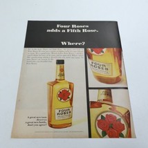 1965 Four Roses Distilleries Blended Whiskey Print Ad 10.5&quot; x 13.5&quot; - £5.66 GBP