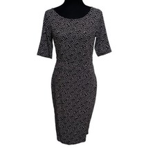 Ann Taylor Black Polka Dot Ruched Stretch Cocktail Evening Dress Size 4 - £17.37 GBP