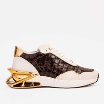 Vinci The Bellagio White & Gold Leather Men Sneaker image 11