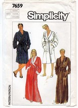 Simplicity 7659 Misses&#39; or Men&#39;s Unisex Robe Two Lengths Size Medium UNCUT FF - £8.24 GBP