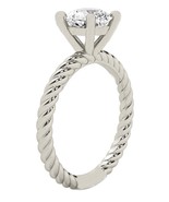 14K white gold solitaire engagement ring wirework design 2 ct. Moissanit... - €651,32 EUR