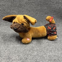 Dan Dee Animated Brown Dog 15” Plush Sings Hot Stuff Valentines Day Works Video - £19.19 GBP