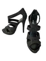 Charlotte Russe Sz 6 Black Glitter Stiletto High Heel Shoes Glam01 502214 Heels - £11.15 GBP