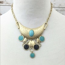 Turquoise Enamel Necklace Earring Set - $22.77