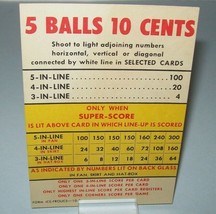 Ice Frolics 1953 Original Bingo Game Pinball Machine Score Card 5 Ball 10c - £21.30 GBP