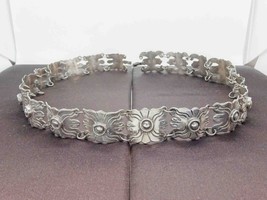Estate Mexico Sterling Silver Concho Link Belt 29&quot; 174.2 grams - £686.64 GBP