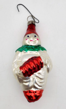 Vintage Clown Glass Ornament Mercury Glass? Christmas Figural Decor Good Cond - £8.95 GBP