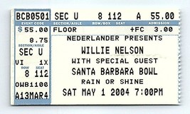 Nelson Willie Concerto Ticket Stub Maggio 1 2004 Babbo Natale Barbara California - $39.59