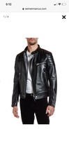 Men&#39;s Brando Black Motorcycle Sheepskin Leather Jacket - £182.82 GBP