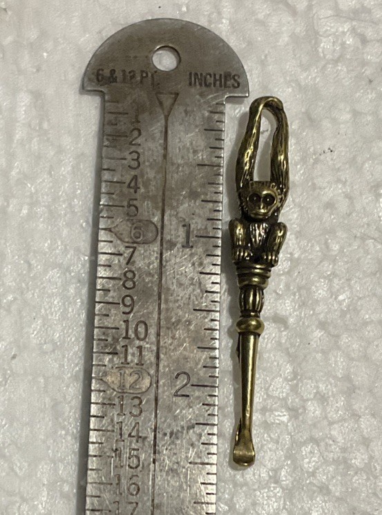 Brass Monkey Figural Mini Spoon 2.5” Detailed Tool Item image 2