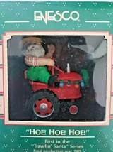 1989 Enesco Christmas Ornament &quot;HOE!HOE!HOE!&quot; Santa on Tractor U5 - £15.00 GBP