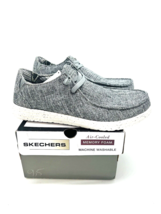 SKECHERS Men Streetwear Air-Cooled Memory Foam Slip-On Shoes Gray Canvas... - $39.59