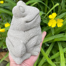 Concrete frog Garden Statue Outdoor Cement 7&quot; Yard Ornament Stone Lawn D... - £31.25 GBP
